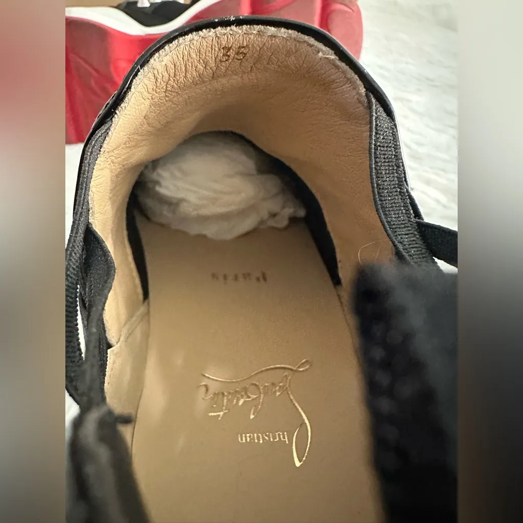 Authentic Christian‎ Louboutin 123 Run Black Studded Sneakers Shoes Sz 35 - Image 9