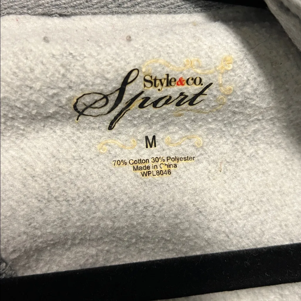 Style & Co Women’s Grey Long Jacket - Two Front Pockets with Buttons.Size:Medium - Image 2