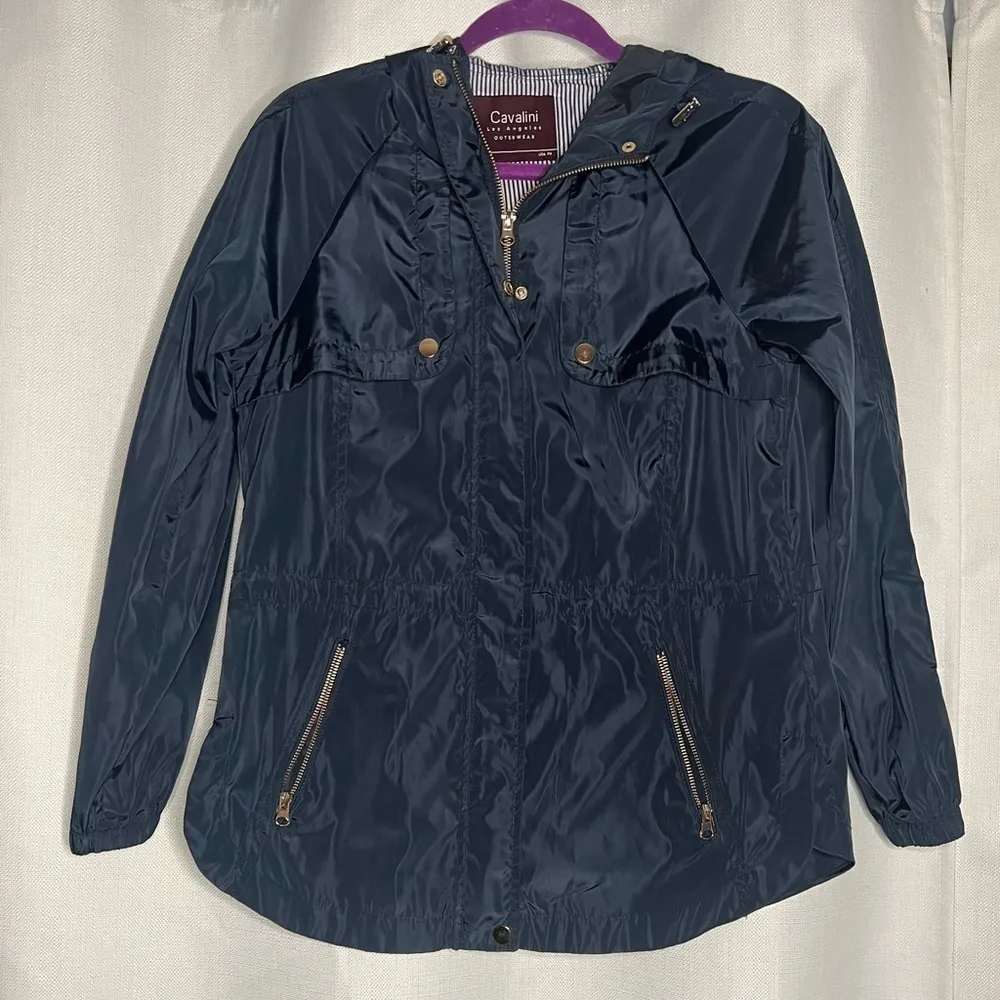 Cavalini  Navy Blue Rain Coat Medium Petite - Image 7