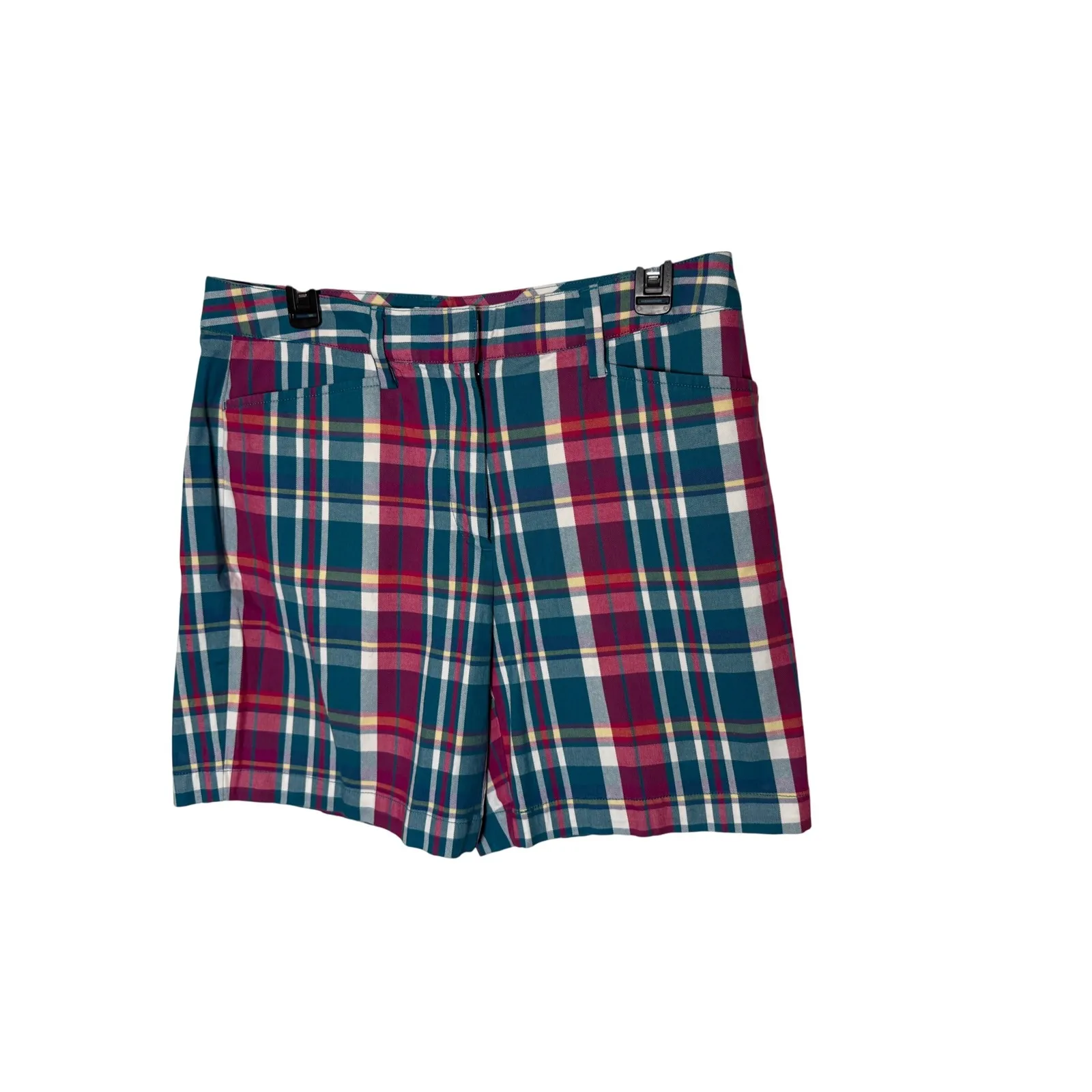 Lands' End Plaid Shorts Womens Size 10 Mid Rise‎ Casual Colorful - Image 2