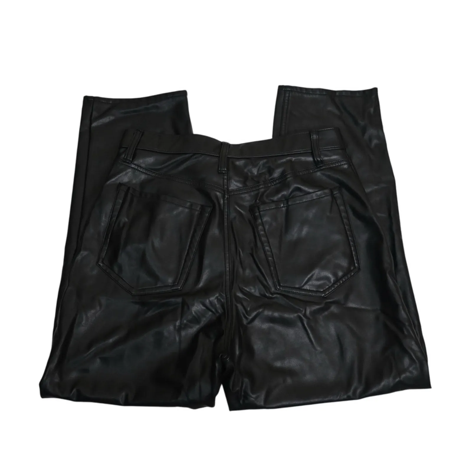 Abercrombie & Fitch Womens 12 Faux Leather The Ankle Straight Ultra Rise Pants - Image 6