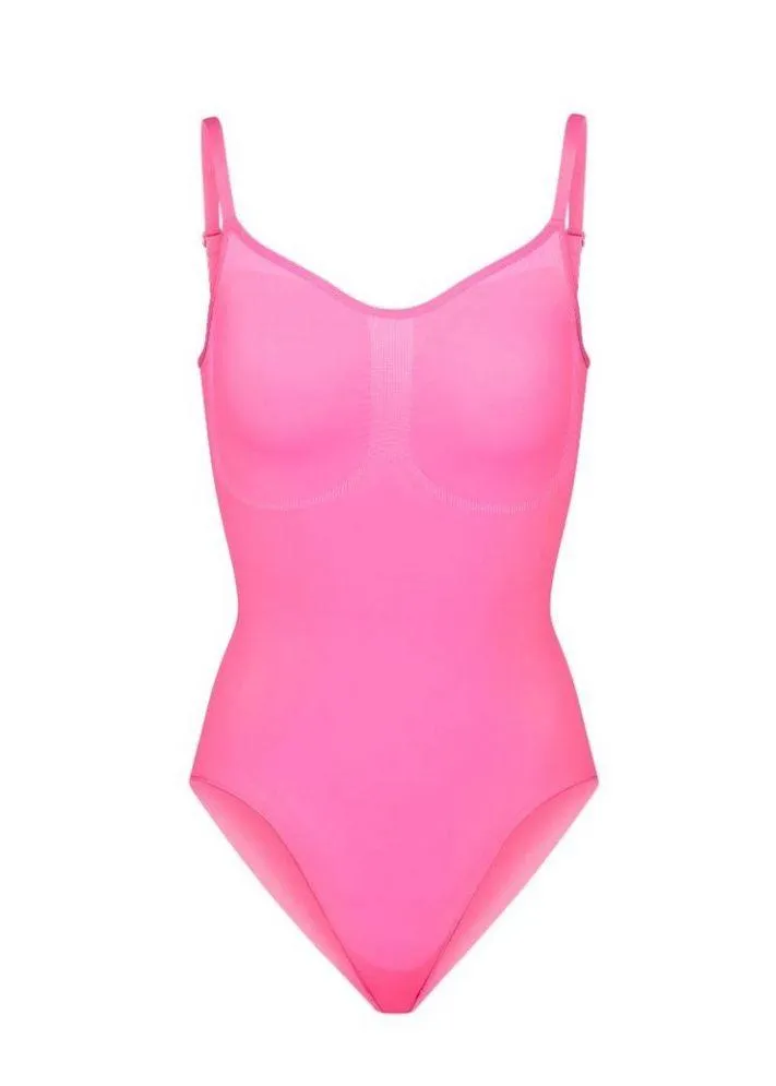 SCULPTING BODYSUIT W SNAPS Neon Orchid  S/M New without box - Image 4
