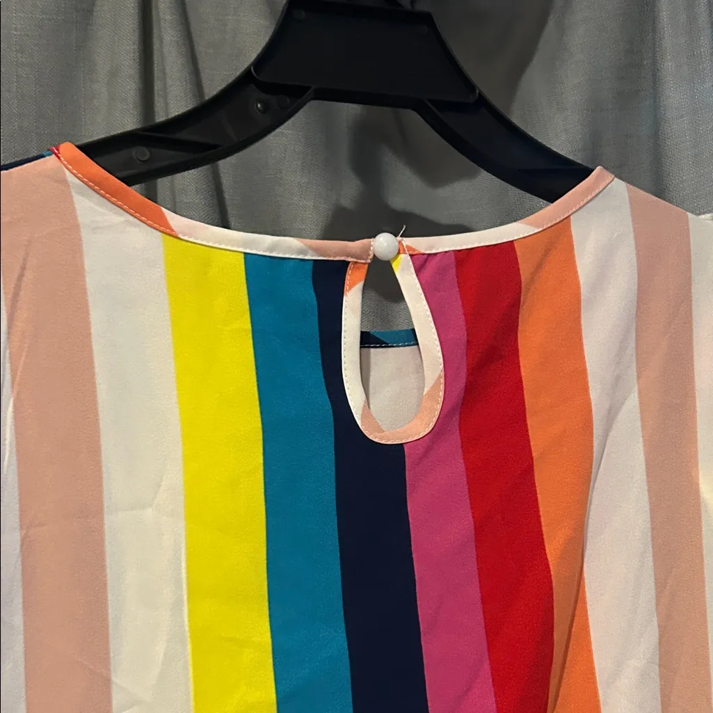 Source Unknown Vibrant Striped Mini Dress - Image 6