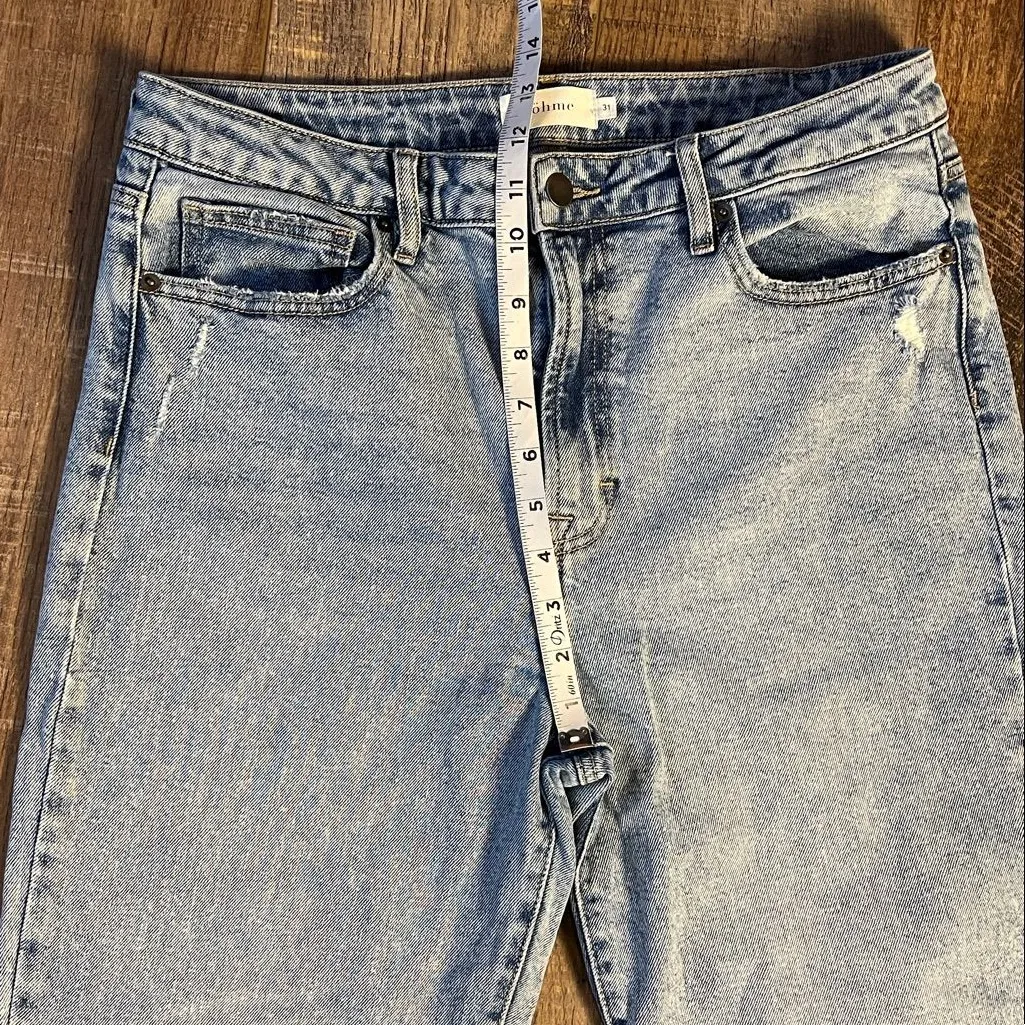 Bohme Classic Straight Leg High Rise Jeans Light Wash Size 31 - Image 10
