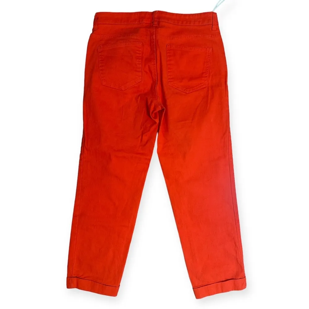 Sport Skinny Cropped Red/Orange Denim Pants NWOT - Image 4