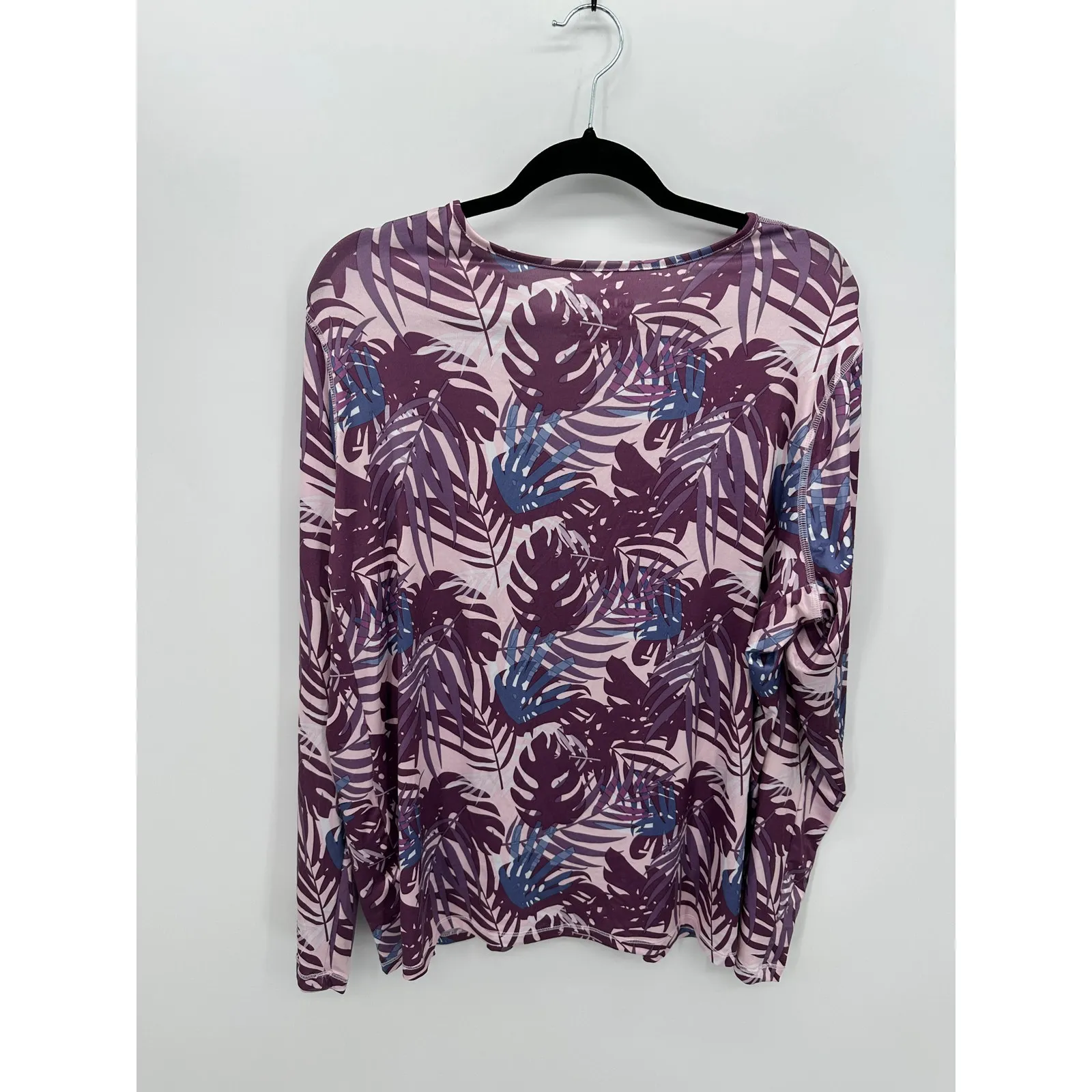 32 Degree Cool Purple Tropical Sun Protection UPF 50 Long Sleeve Shirt XXL NWT - Image 2