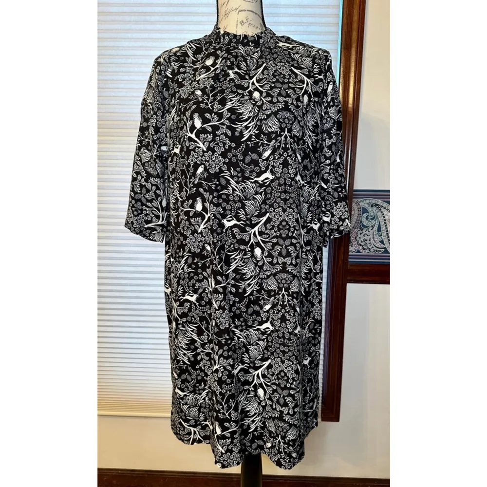 Old Navy Small Black and White Whimsical fairytale forest dress - Image 3