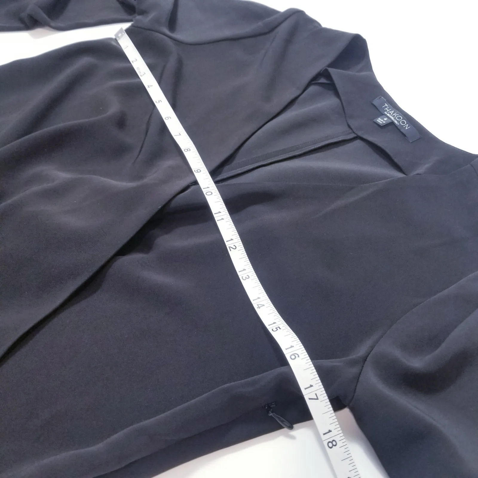 Thakoon for Design Nation Black Peplum Jumpsuit Long Sleeves V - Image 6