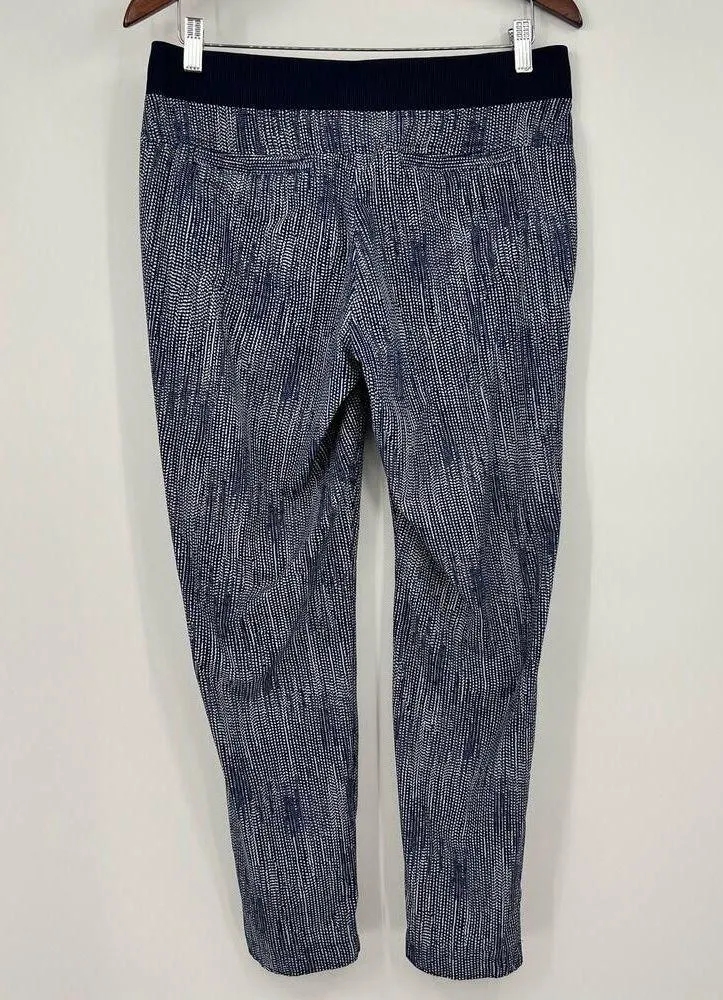 Athleta Batik Midtown Ankle Pants Pull On Blue White UPF+50 Women’s Size 8 - Image 4