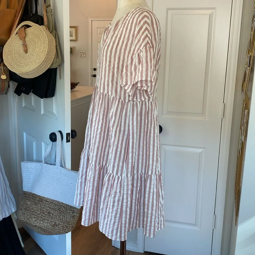 Anthropologie vertical stripe tiered dress - Image 6