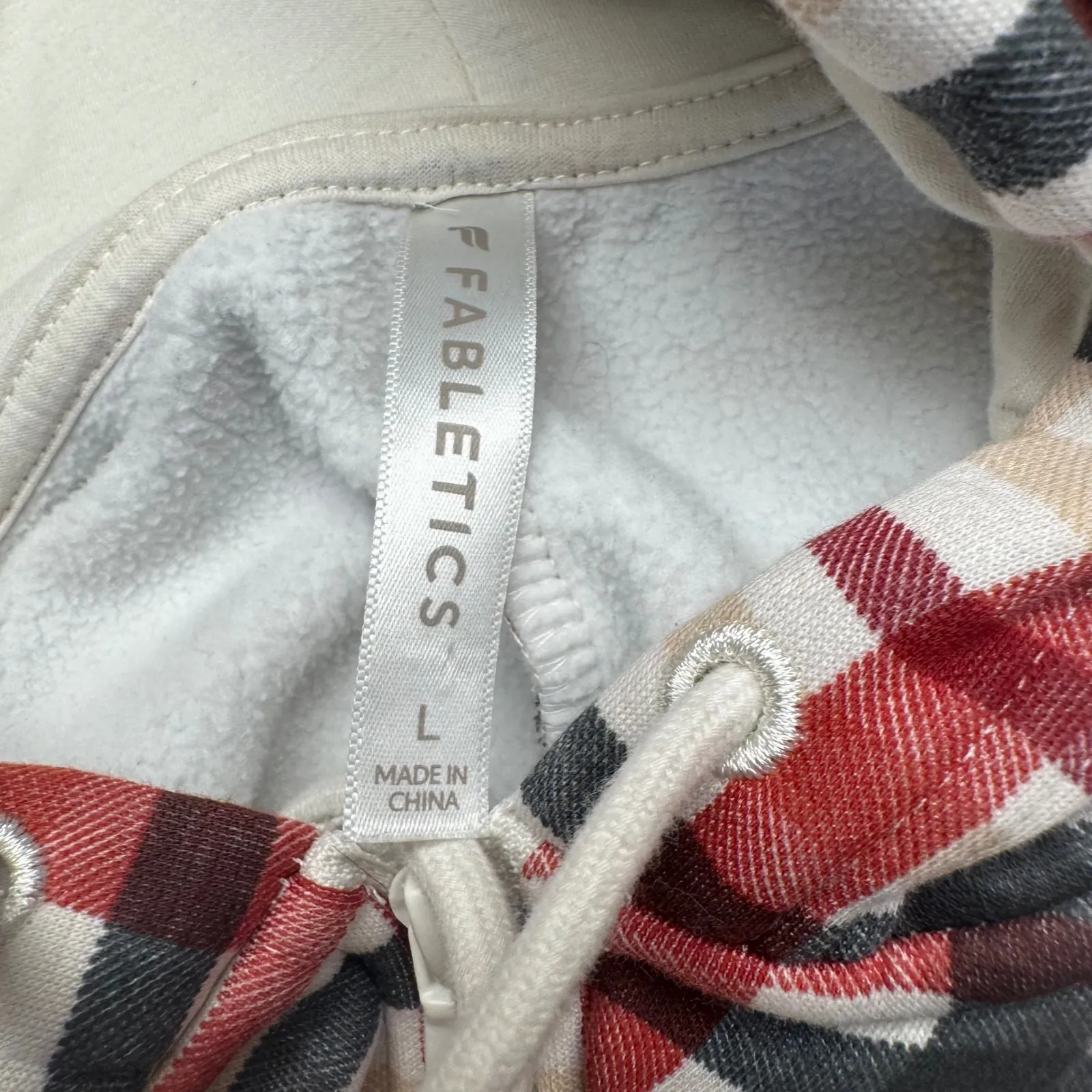 Fabletics Women Plaid Onesie Jumpsuit Hooded Zipper Lounge Sleepwear L - Image 4