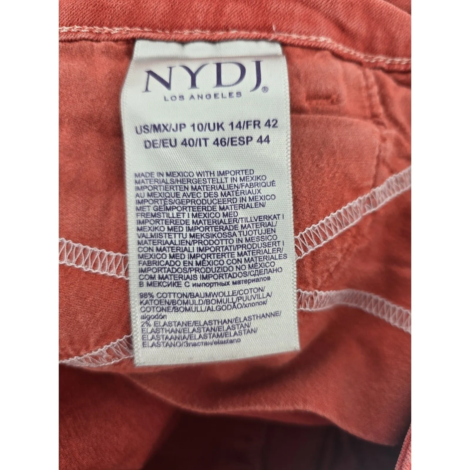 NYDJ Alina Convertible Ankle Jeans 10‎ Burnt OrangeDenim Lift Tuck Technology - Image 4