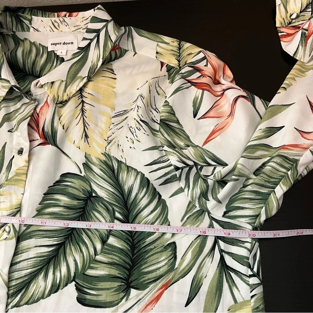 Revolve superdown Tropical Print Vella Shirt Dress Coverup Large - Image 12