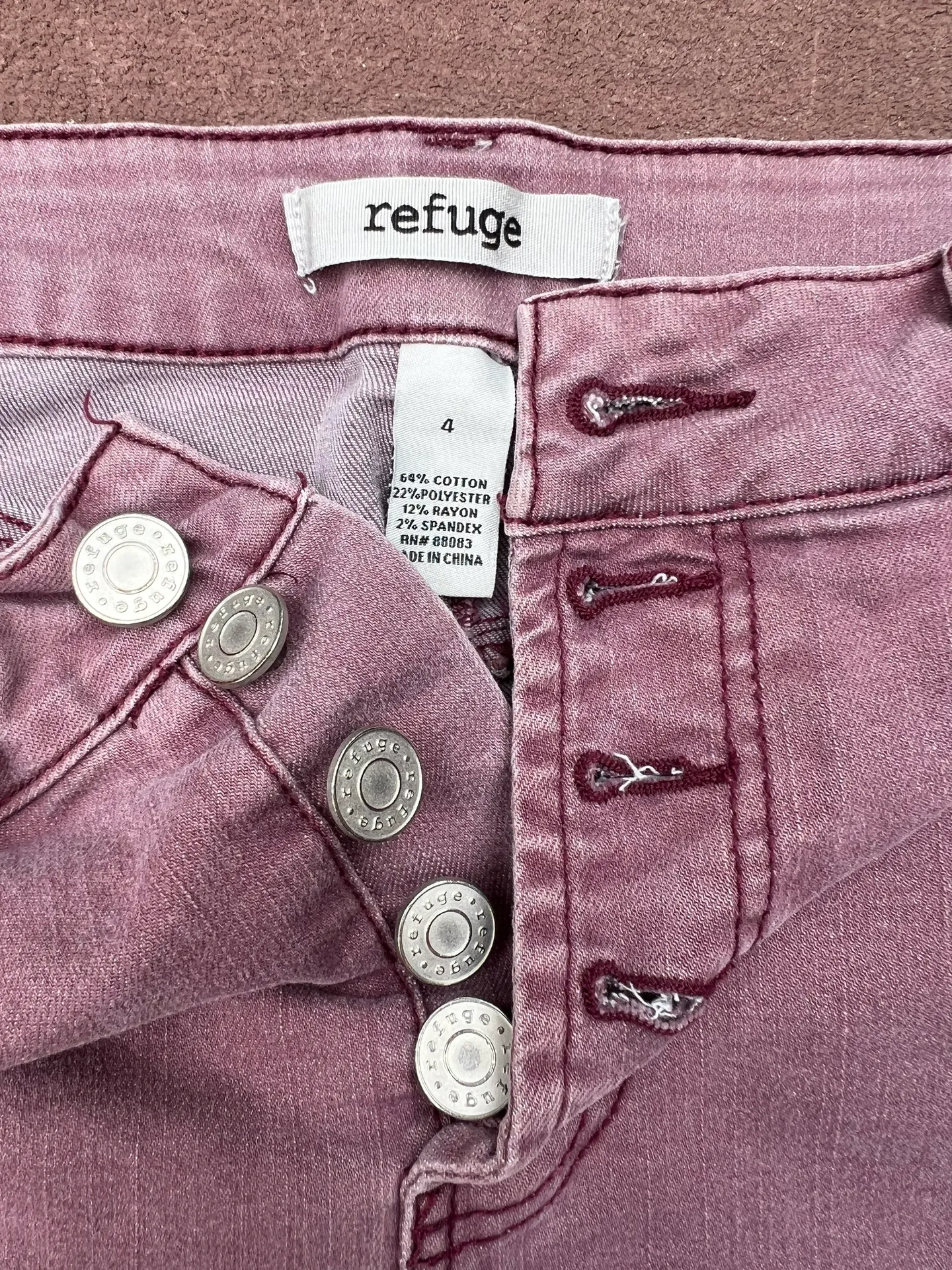 Burgundy Jean Shorts - Image 2