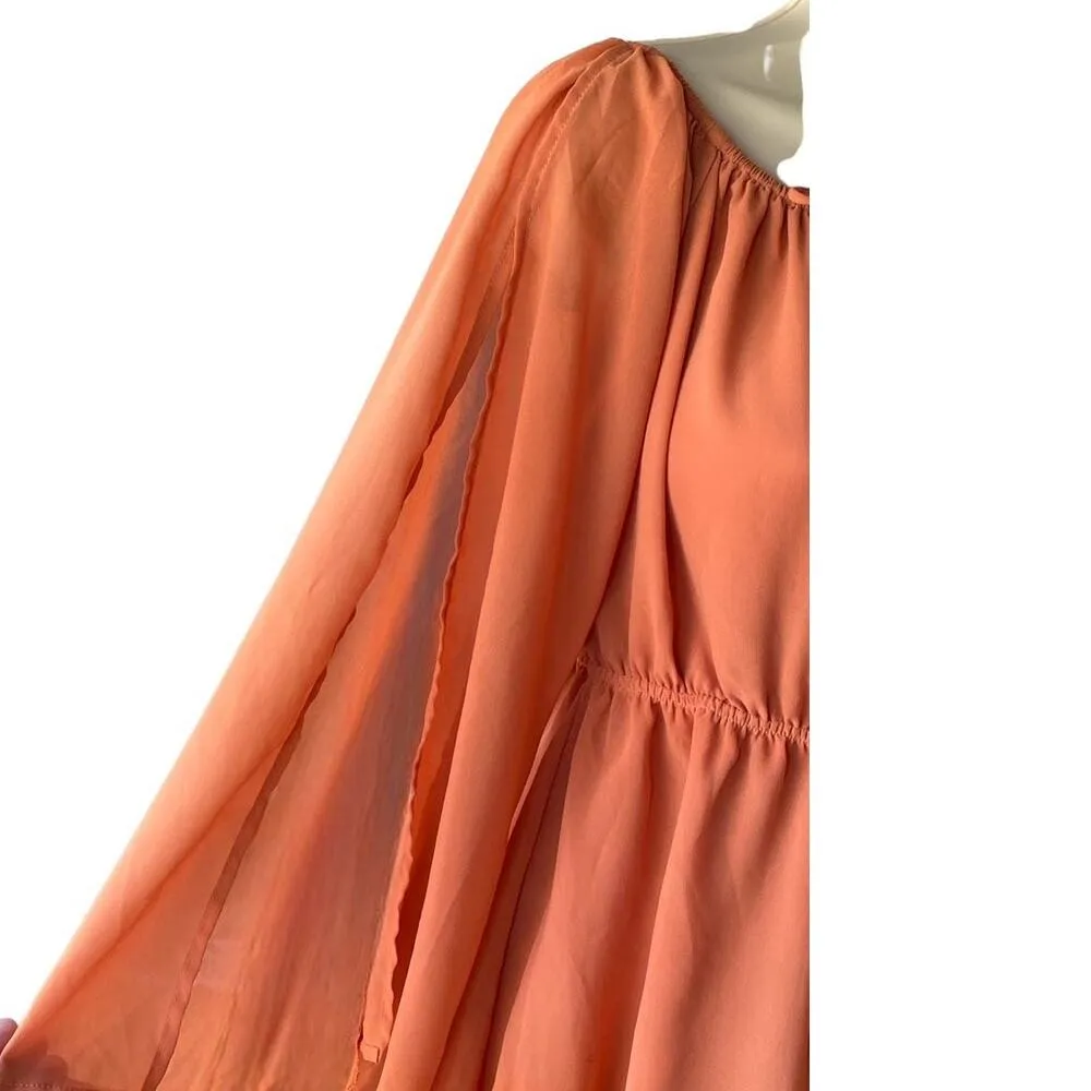 Open Sleeve Front Boho FOREVER 21 Spice Orange Bohemian Romper ~ Women's MEDIUM - Image 4