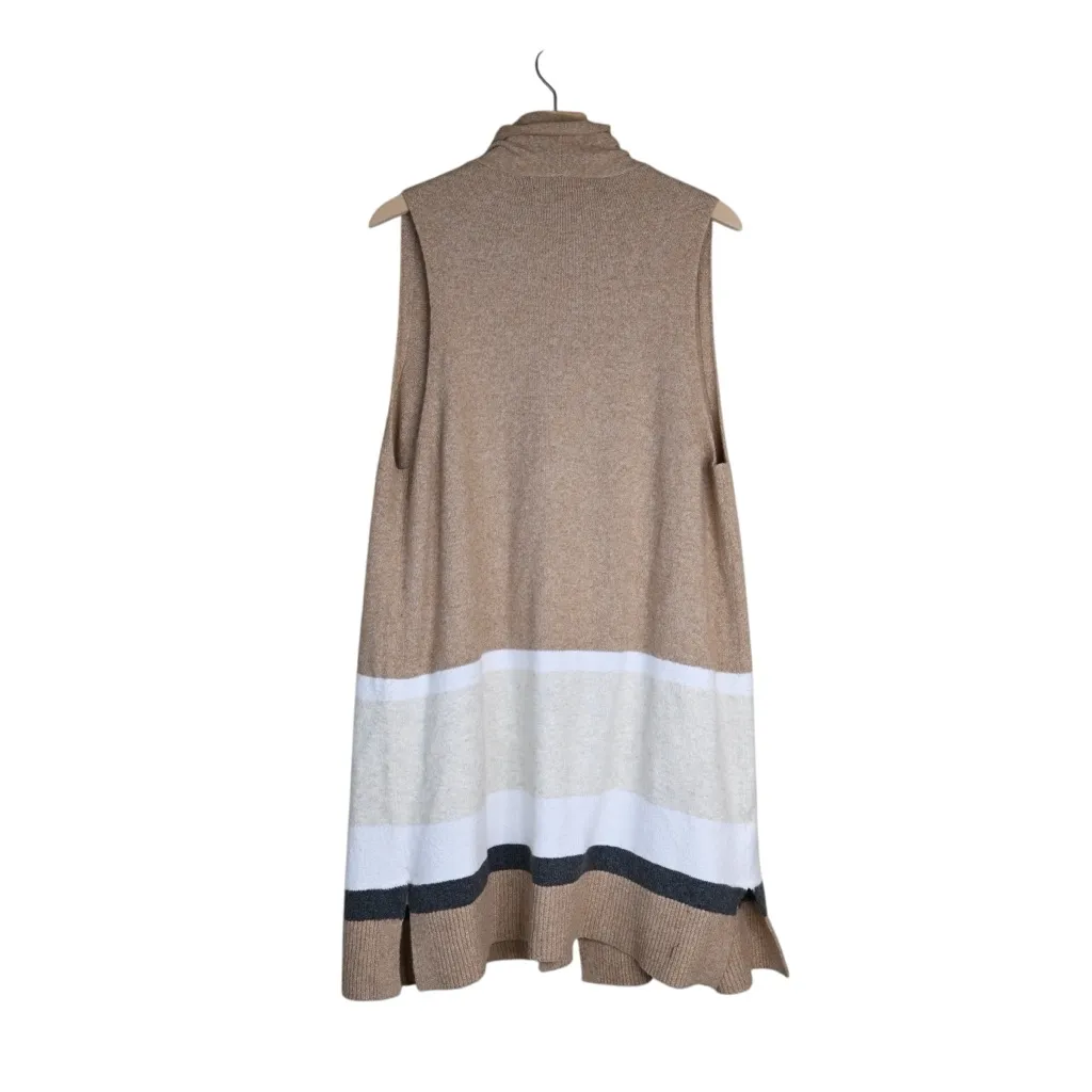 LOFT Women's L/XL Color Block Open Front Cardigan Sweater - Image 4