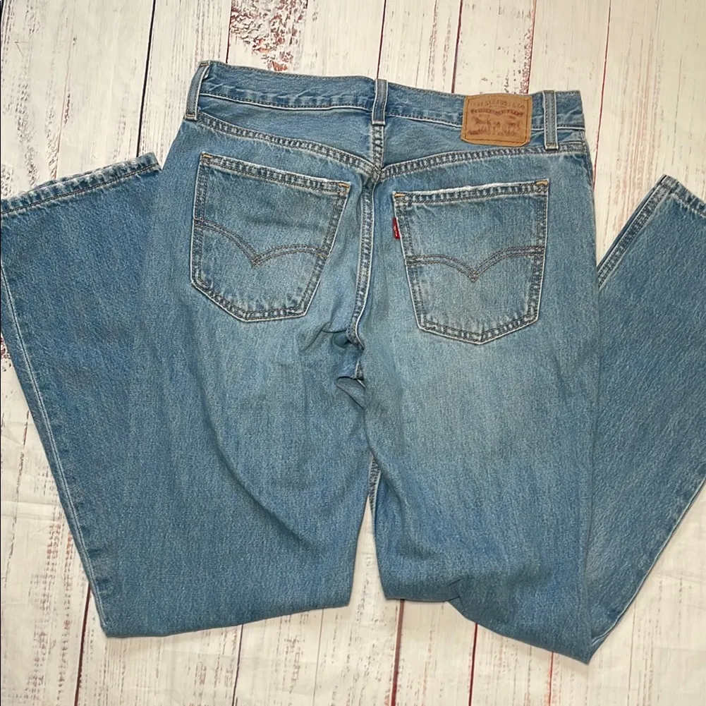 Levi's Blue Boyfriend Distressed Jeans - Image 4