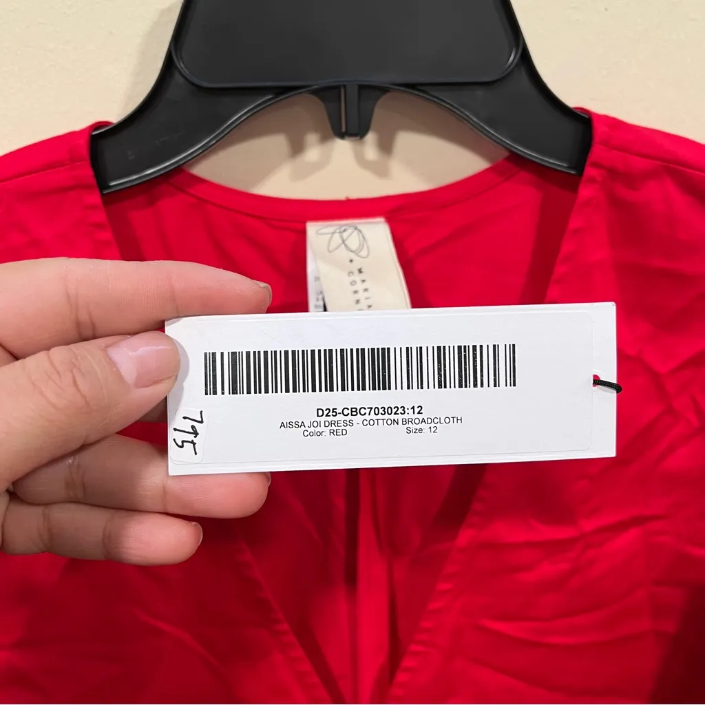 NWT Zero + Maria Cornejo Aissa Joi Cotton Broadcloth Dress red size 12 MSRP $795 - Image 7