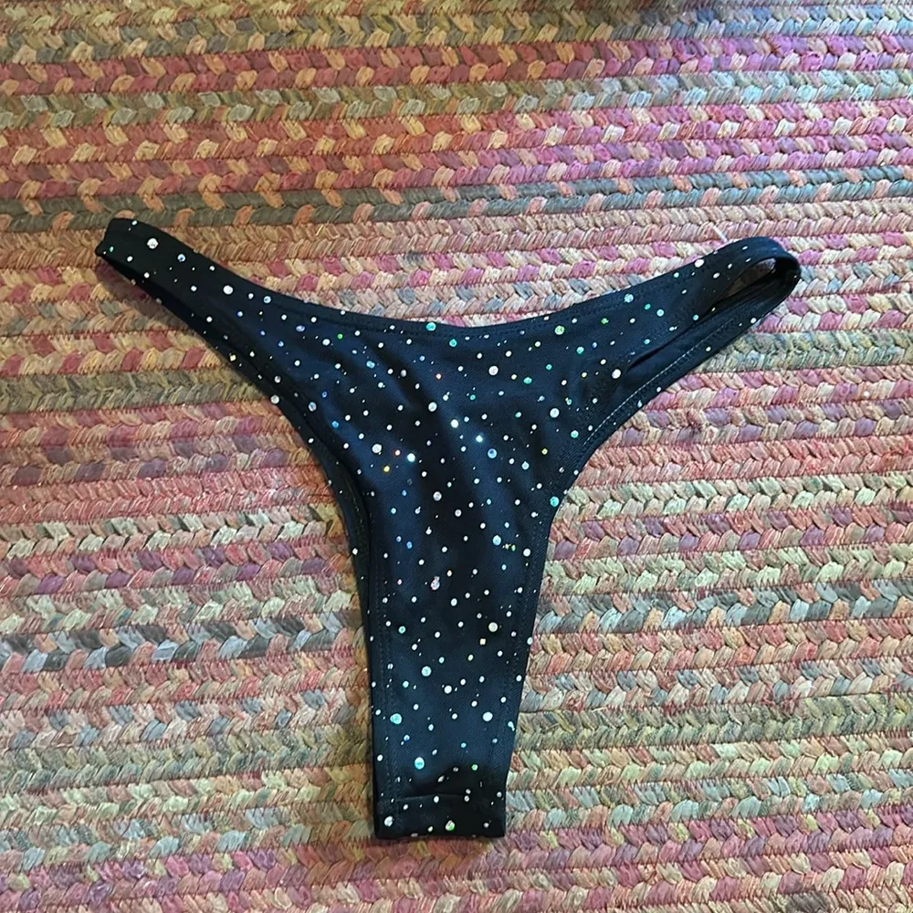 BLACK SEXY CHEEKY SPARKLY SWIM BOTTOMS - Image 4