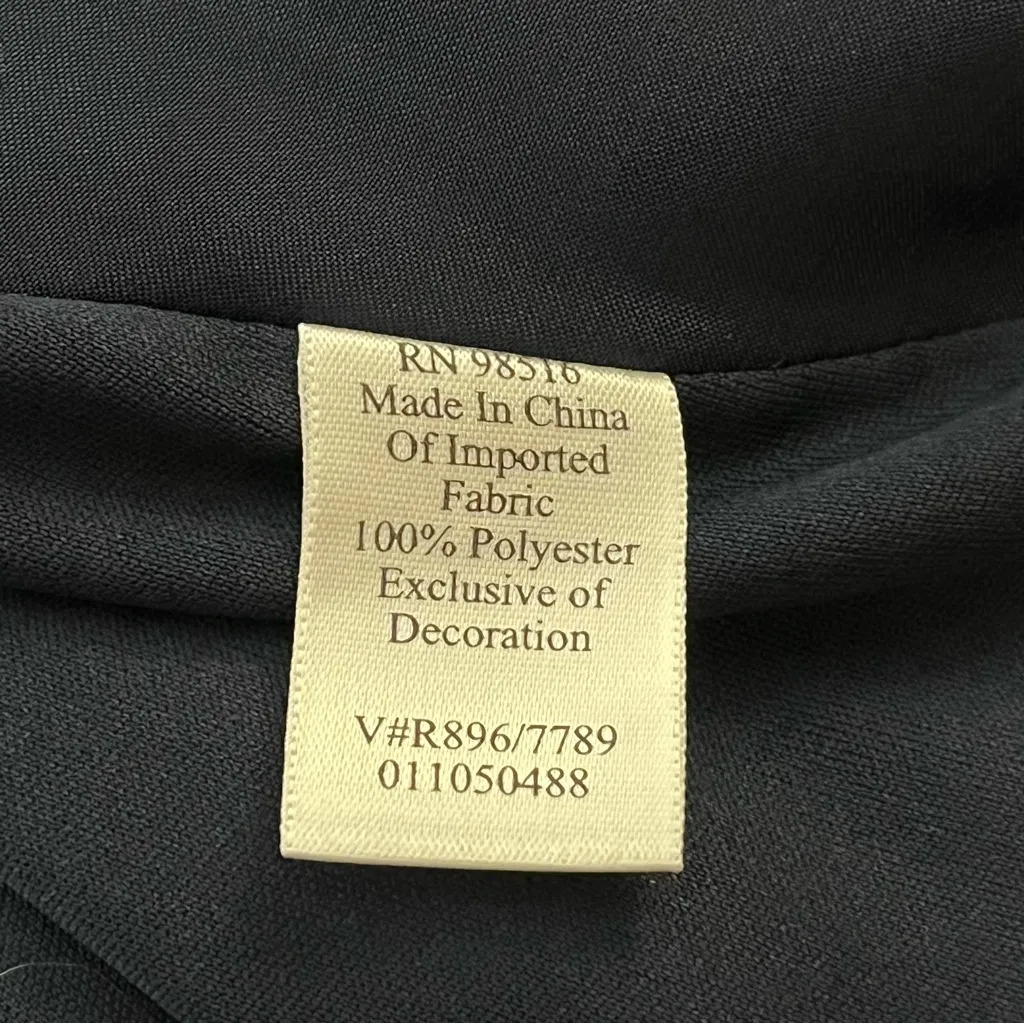 Y2K Coldwater Creek Draped Cowl Neck Beaded Sleeveless Blouse Navy 2X - Image 5