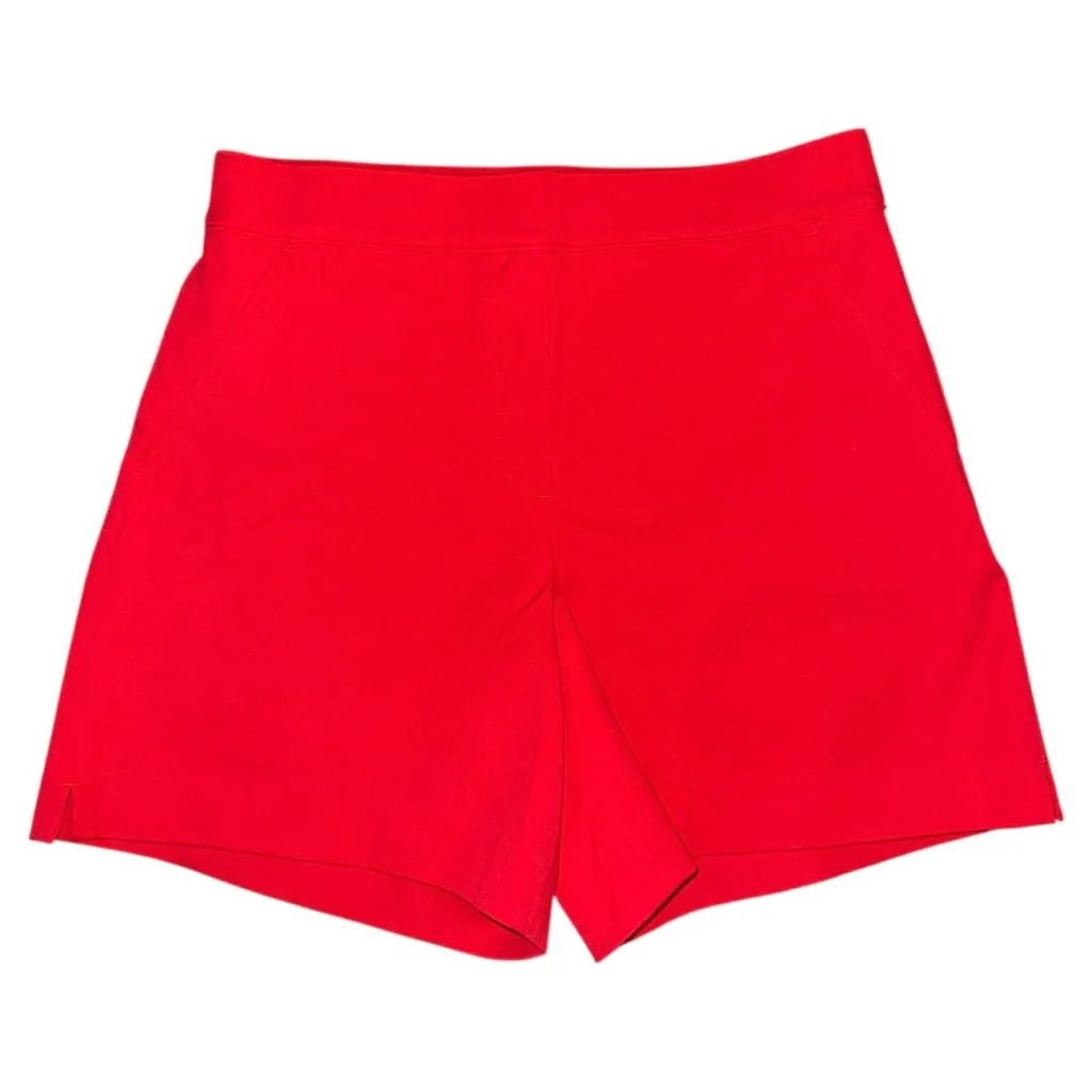 Spanx Polished Stretch Cotton Shorts Red Size Small Pull-On High Rise 6” Inseam - Image 2