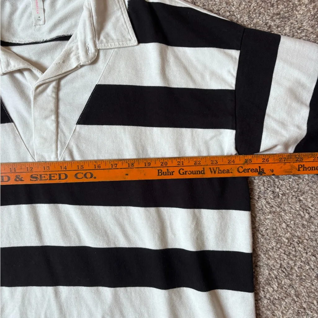 Black and White Striped Cotton Dress Size M - Image 7