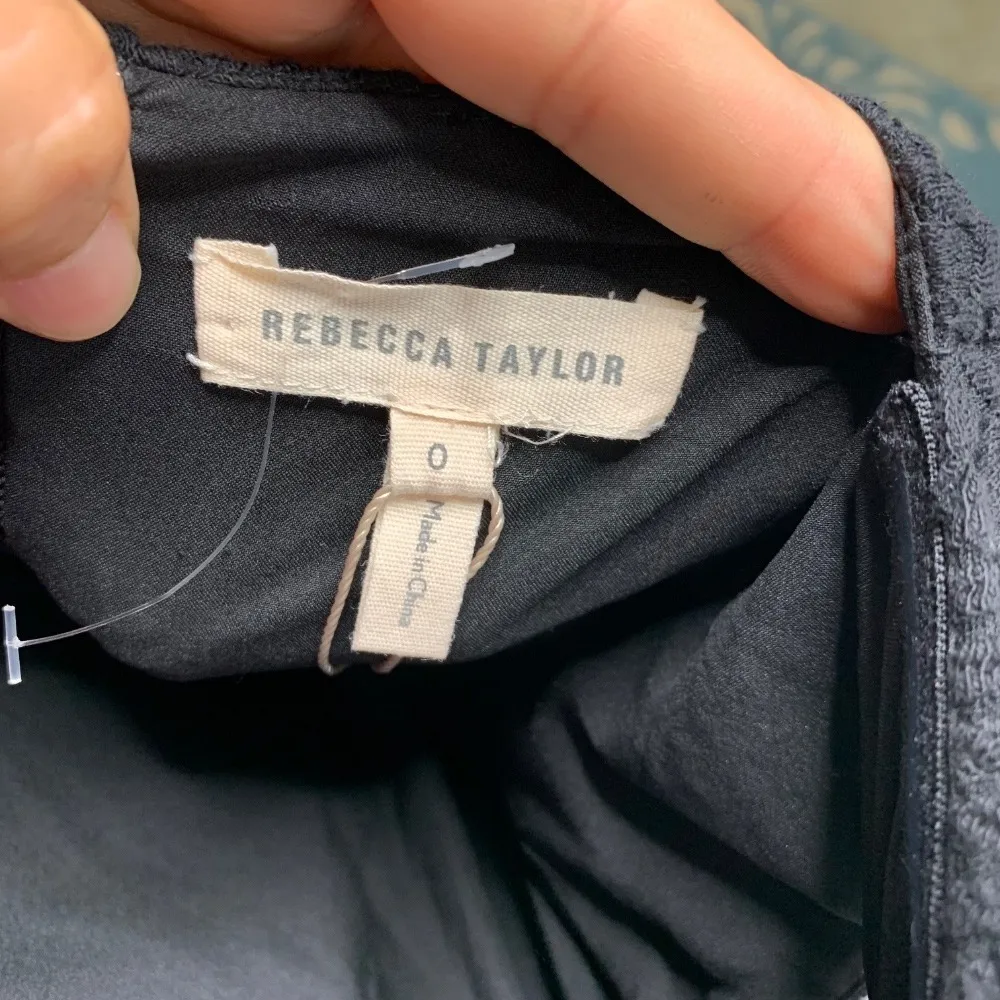 Rebecca Taylor Black Mini Dress Ruffle Hem Party Cocktail Size‎ 0 minimalist - Image 3