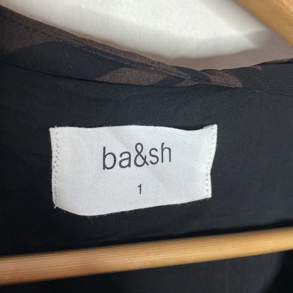 BA&SH Selena Asymmetric Ruffled Zebra-print Georgette Wrap Maxi Dress size 6 - Image 13