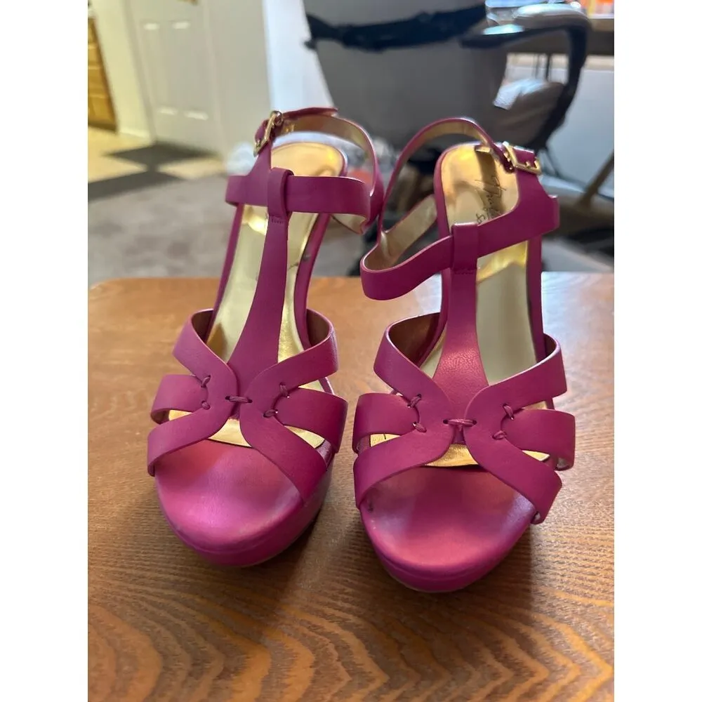 Thalia Women’s Raquell Pink Stiletto High Heel 4.5" Sandal Size 7 / 38 Sku 2875 - Image 4