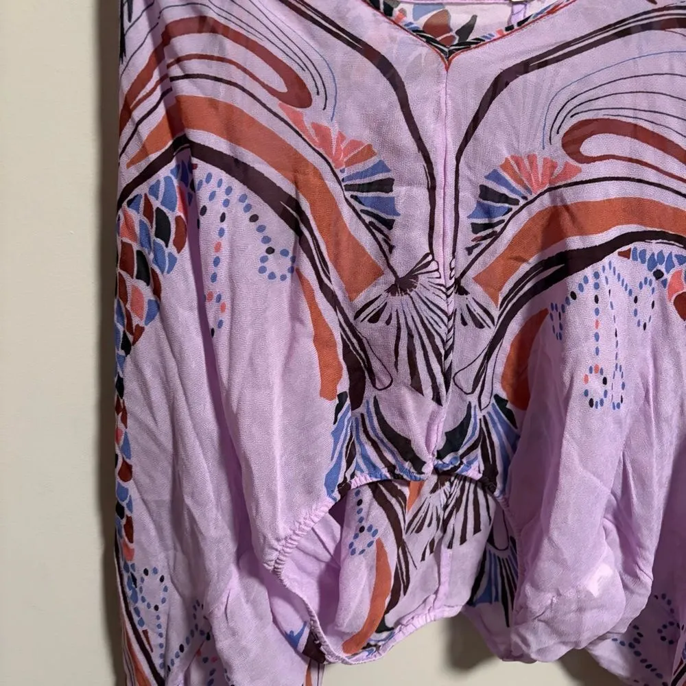 FREE PEOPLE Beneath The‎ Sea Top In Lilac Oversized Sheer - Image 4