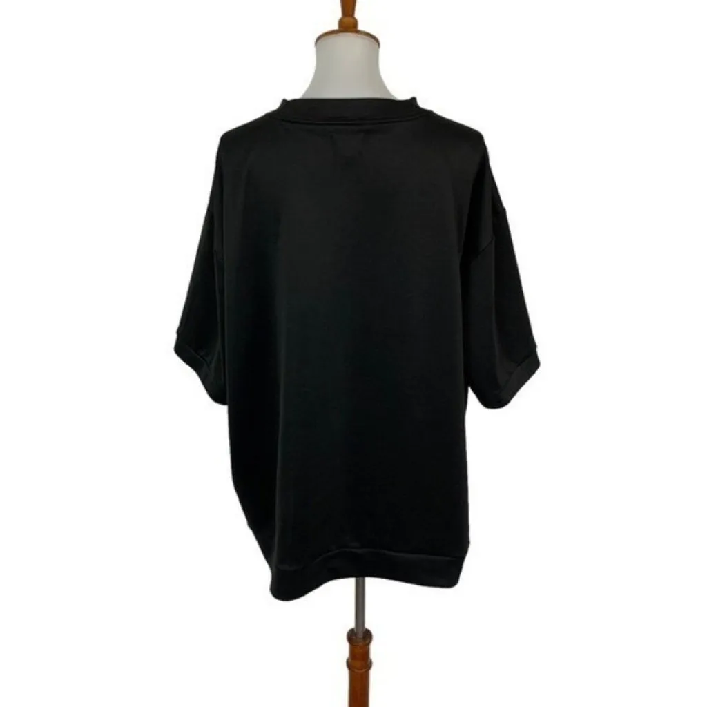 Open Edit Top 2XL Black Boxy Short Sleeve Oversized Minimalist Streetwear - Image 4
