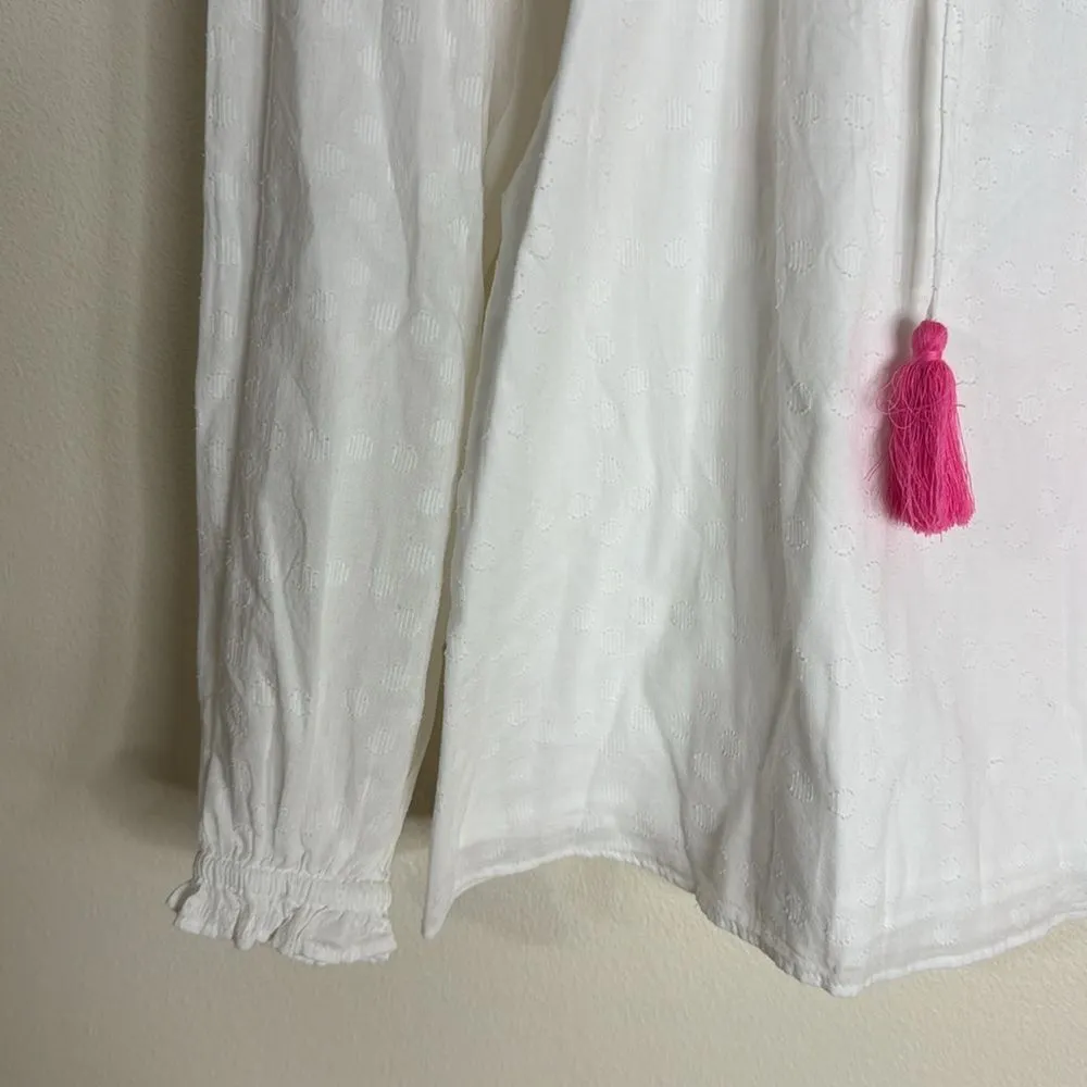 Iilly Pulitzer ladies florentina top resort white cotton circle clip blouse XS - Image 5