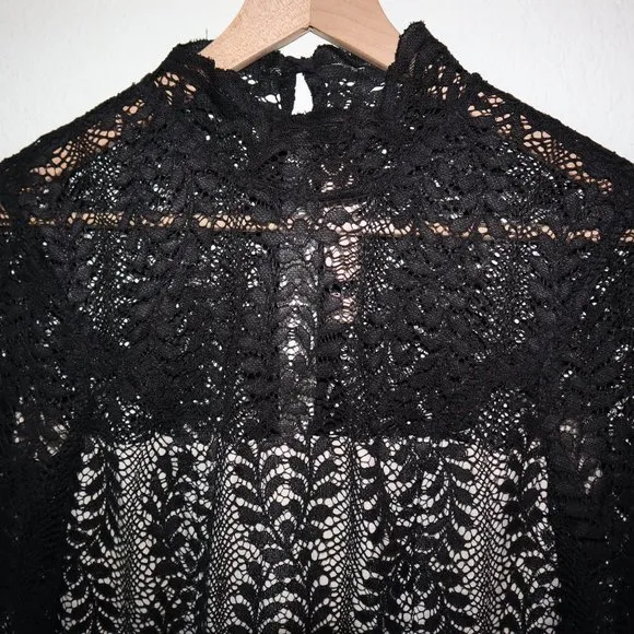 Keepsake the label Uptown black Lace mock neck Whimsigoth grunge dress XS - Image 7