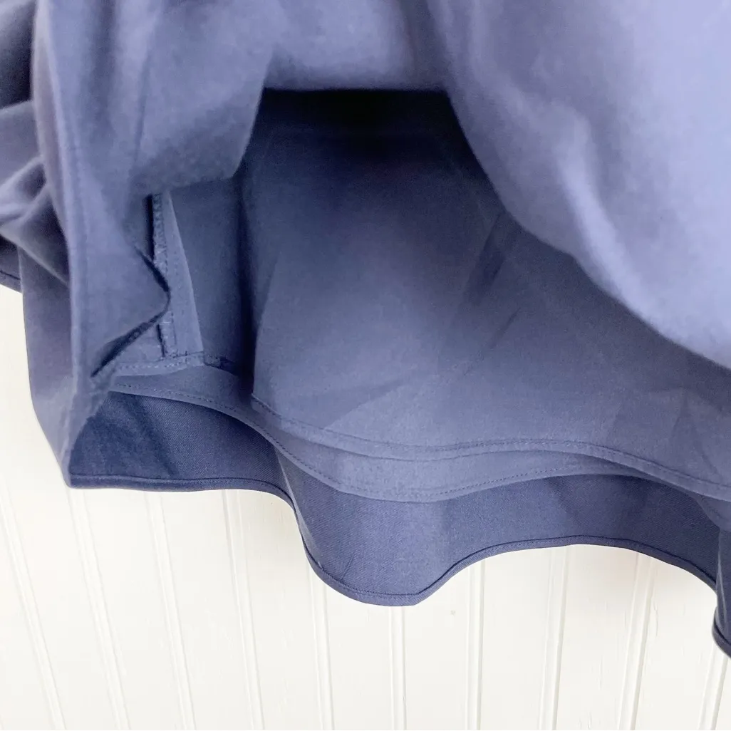 J. Crew Wool Flannel Ruffle Mini Skirt Size 00 Vintage Indigo Navy Blue G7119 - Image 5