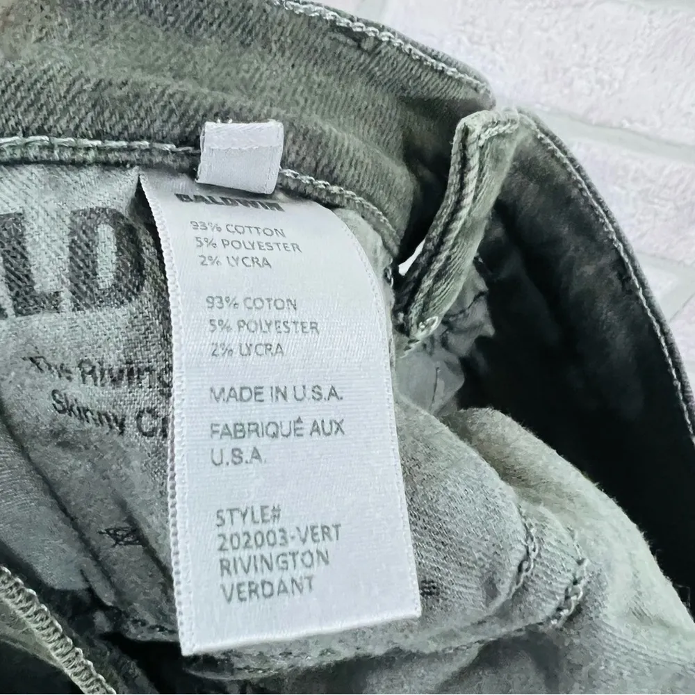 Baldwin Kansas City The Rivington Skinny Crop Verdant Green Jeans Size 24 - Image 8