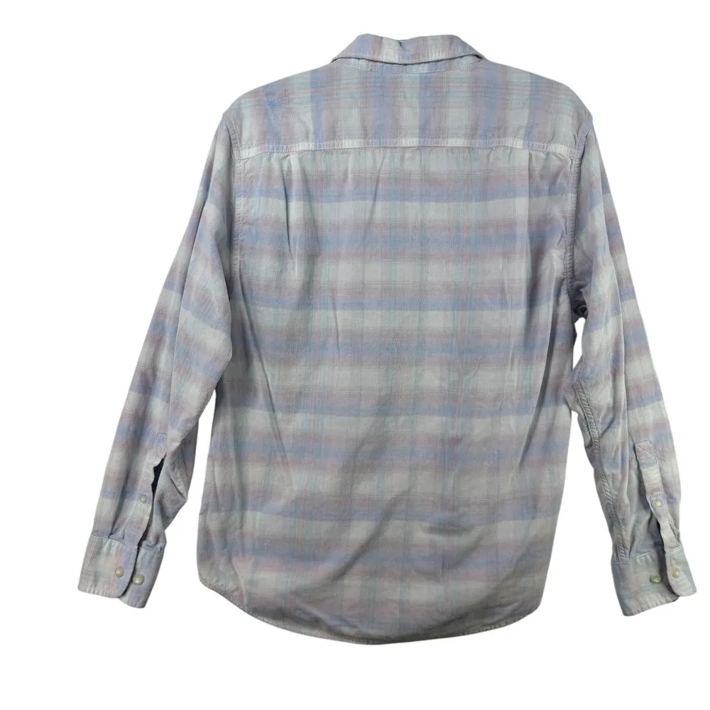 Tommy Bahama Coastal Cord Pastel Plaid‎ Button Down Cotton Shirt Casual Beach S - Image 2