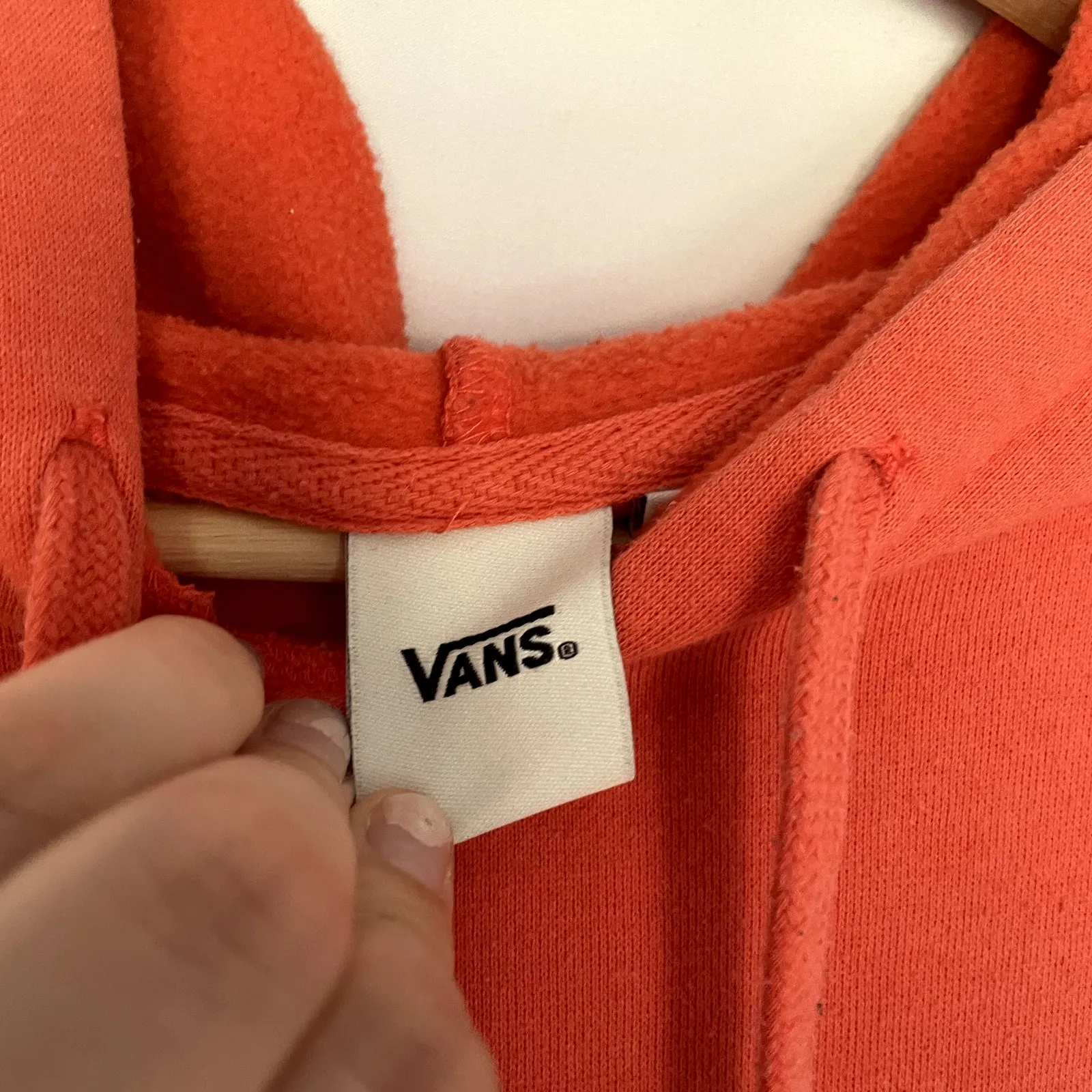 Vans bright orange hoodie women's size small cotton sweater casual FLAW - Image 5