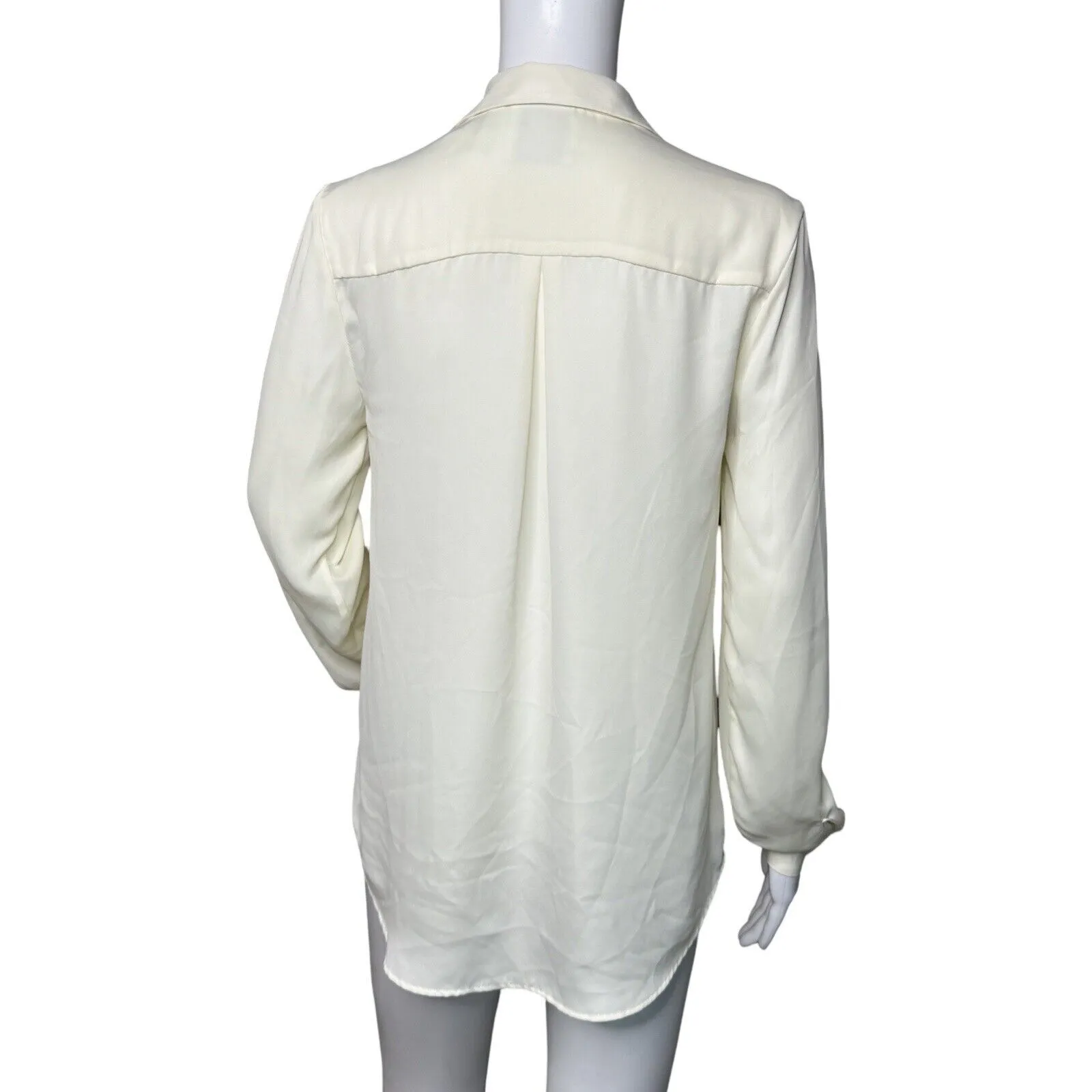L'Academie Shirt Womens XS Cream Lace Up Blouse The Safari Neutral Minimalist‎ - Image 4