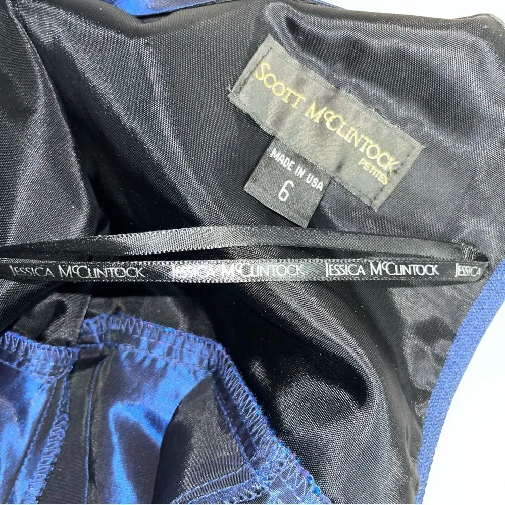 SCOTT McCLINTOCK Gown Long Maxi Dress Formal Embroidered Sleeveless Blue Size 6 - Image 8