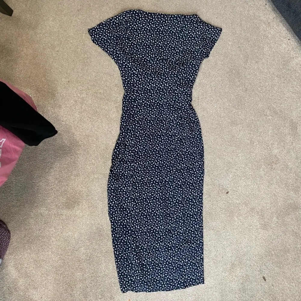 Mo:Vint Navy Blue Button Up Midi Dress Size XS - Image 3