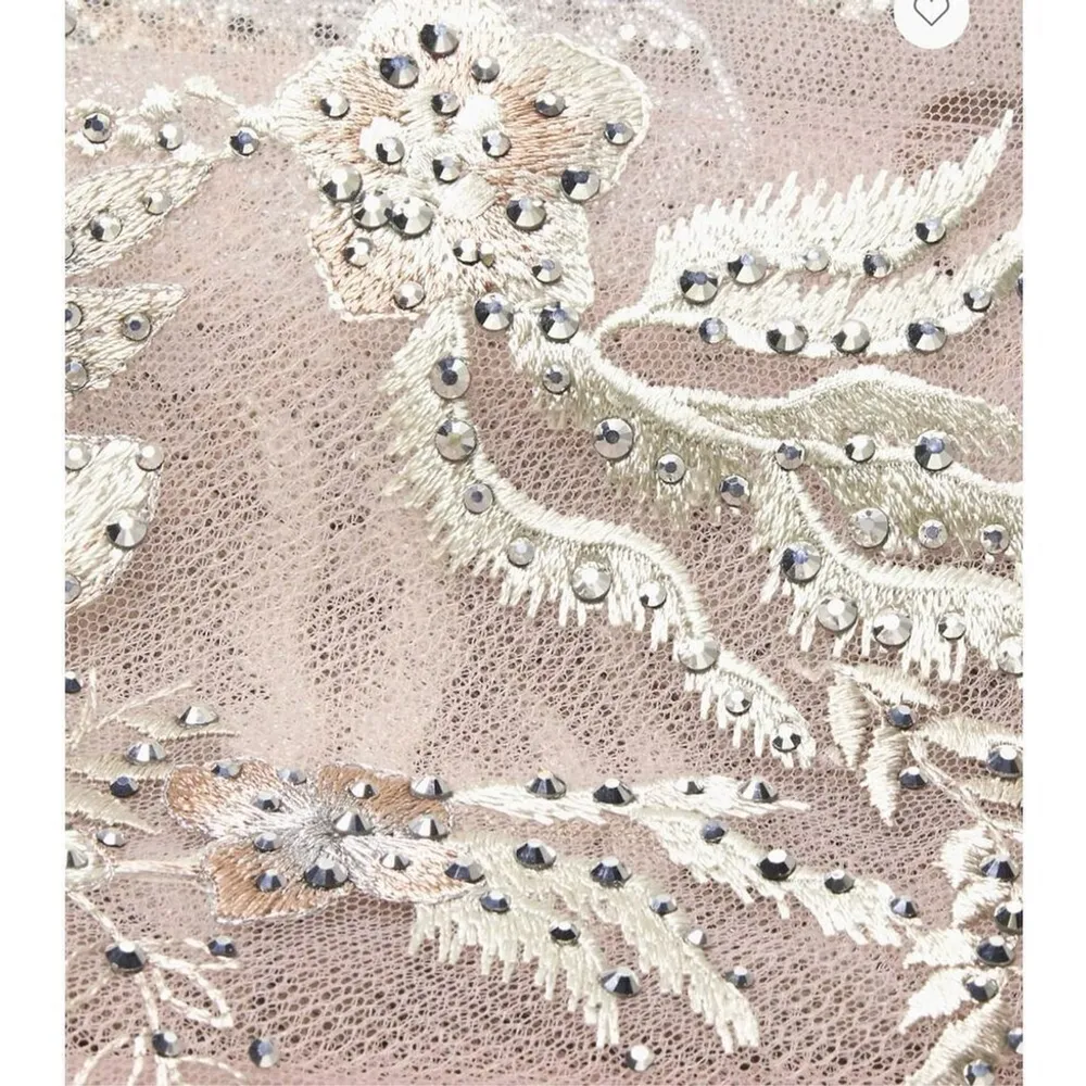 Mac Duggal Embroidered Lace Gown Vintage Lilac Size 14 - Image 3