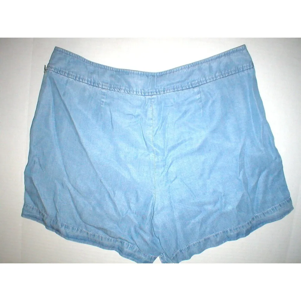 $198 Womens NWT W Worth New York Deim Skort Shorts Skirt 8 Blue Light Wrap Nice - Image 4