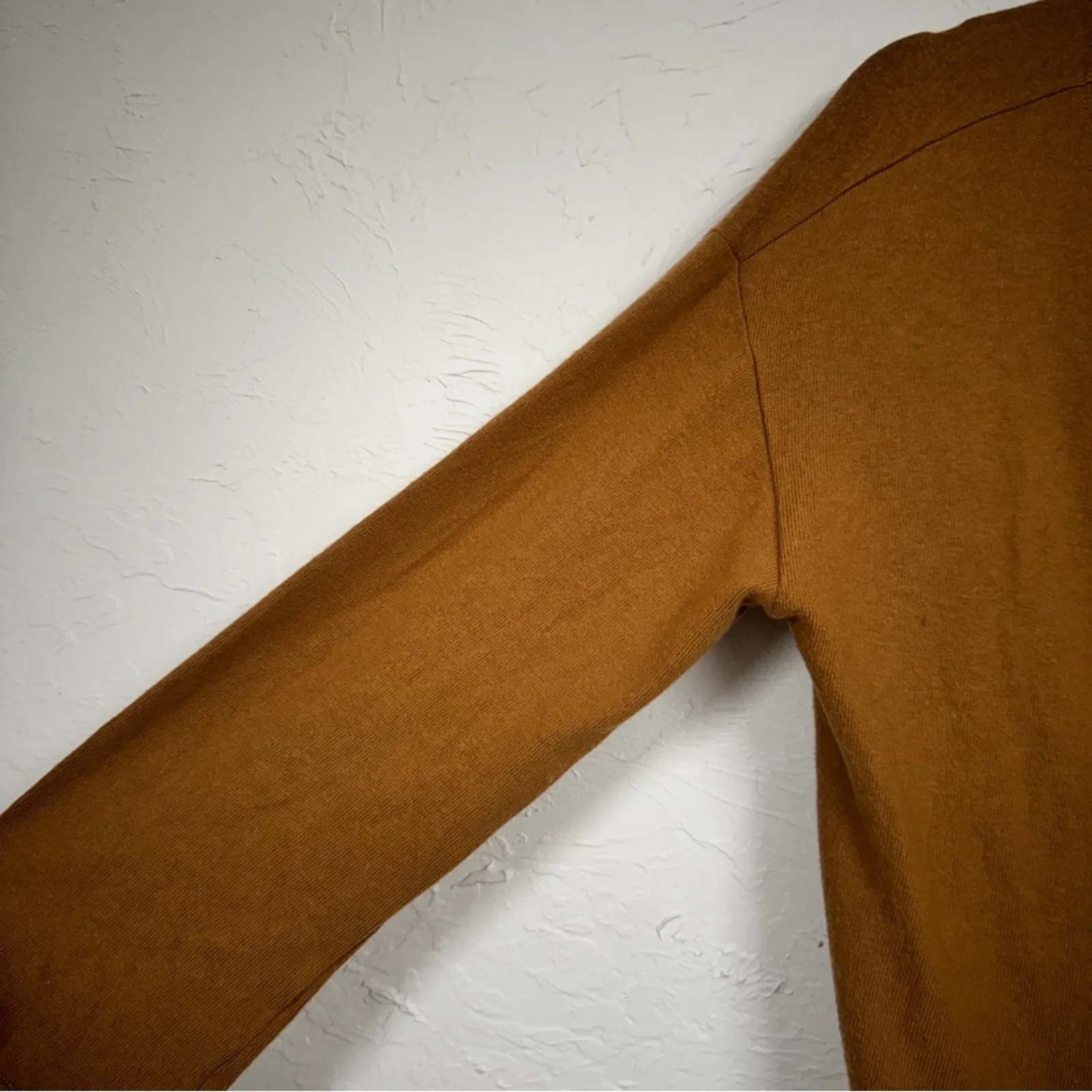 Reformation Brown Organic Cotton Blend V Neck Sweater Women S Bell Sleeve Luxury - Image 5