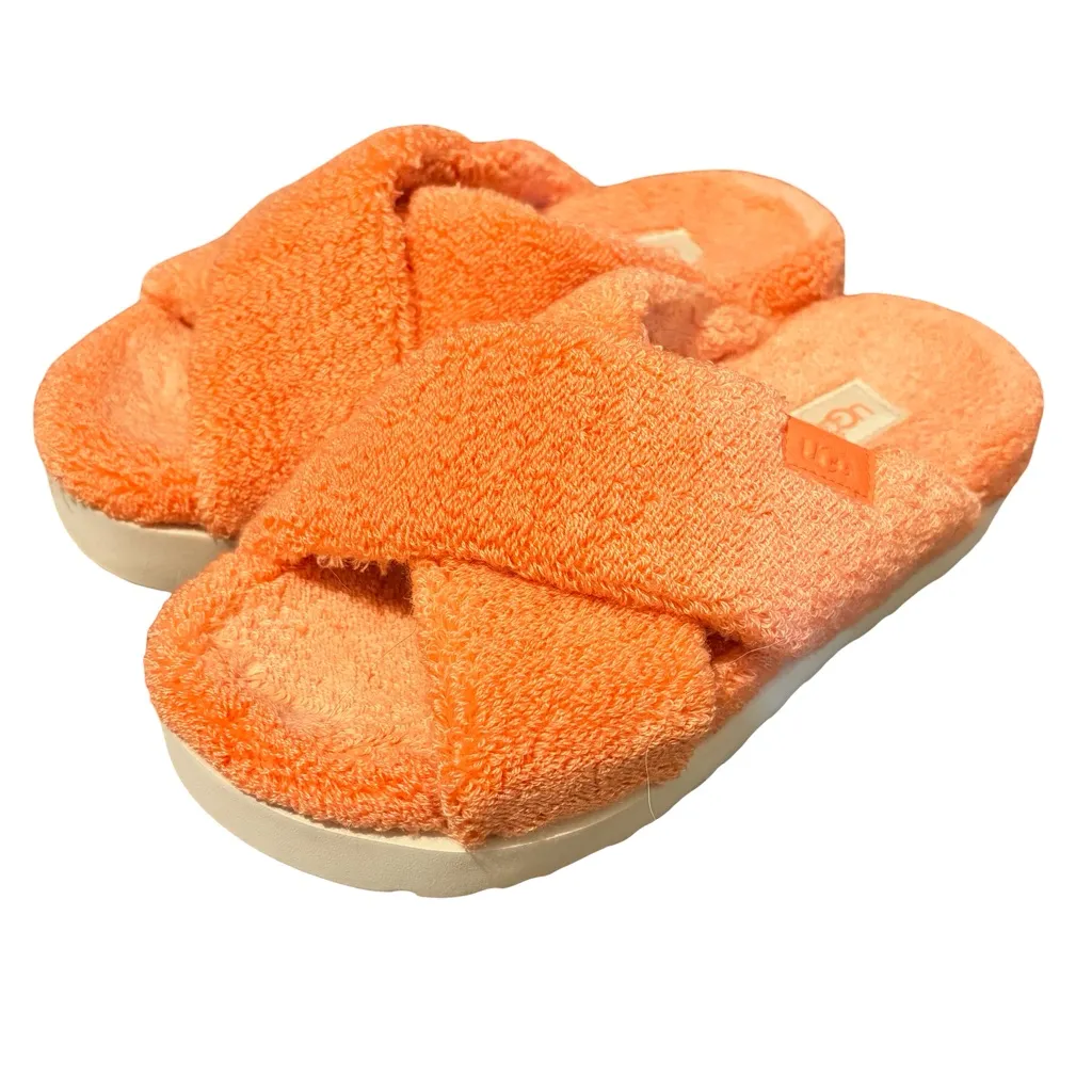 UGG Fuzzy Sugar Terry Cross Slide Sandals Size 7 - Image 10