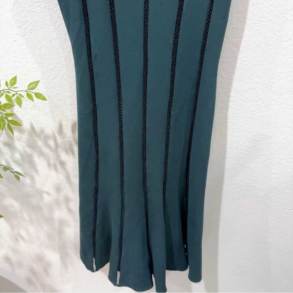 Adelyn Rae Pilar Knit Ponte Green V Neck Sleeveless Midi Dress One Size Preowned - Image 6