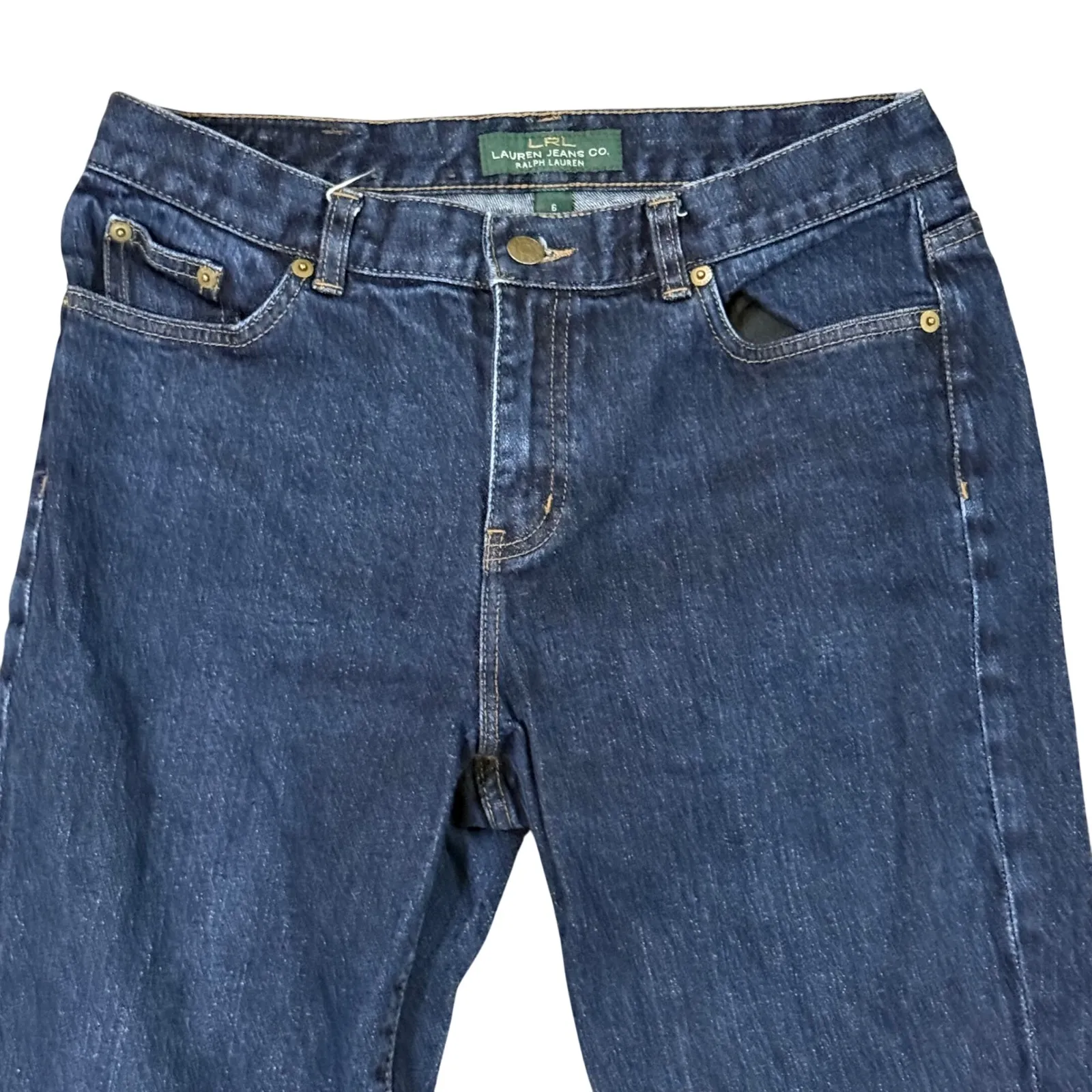 RL Ralph Lauren Jeans Co Women Blue Wash Flare Bootcut Denim Pants Size 6 - Image 4