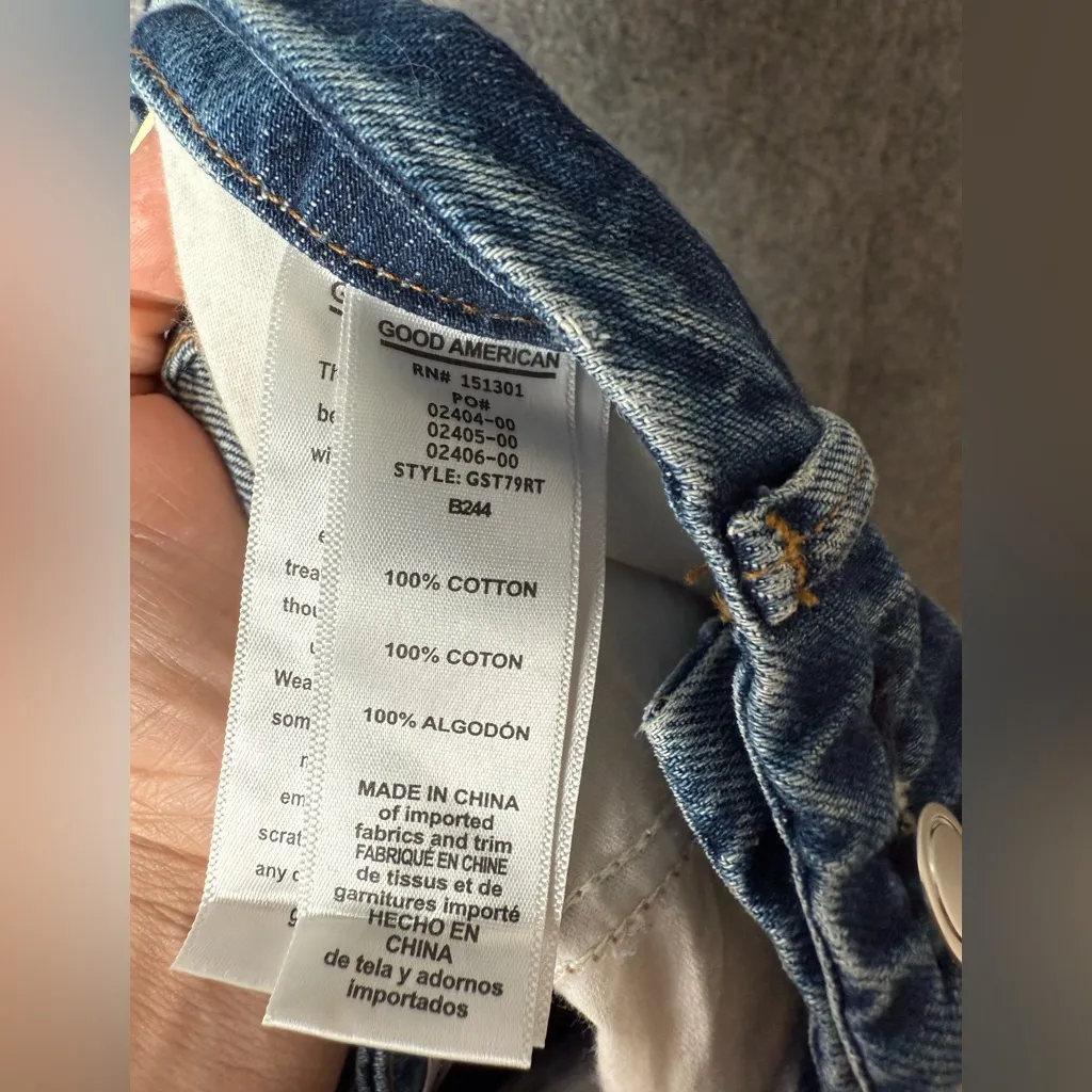 Good American Women Size‎ 4 Good vintage distressed high waisted straight jeans - Image 8