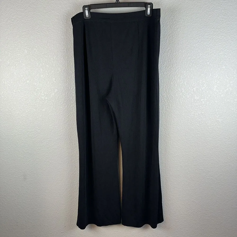 Misook Exclusively  Pull On Straight Dress Leg Pants Black Size XL Stretch Knit - Image 3