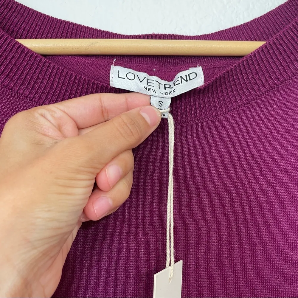 Love trend || Purple Light a weight Crew Neck Sweater - Image 3