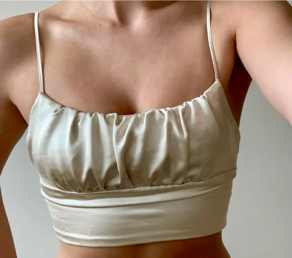 ZARA Shiny Gold Crop Top - Image 3